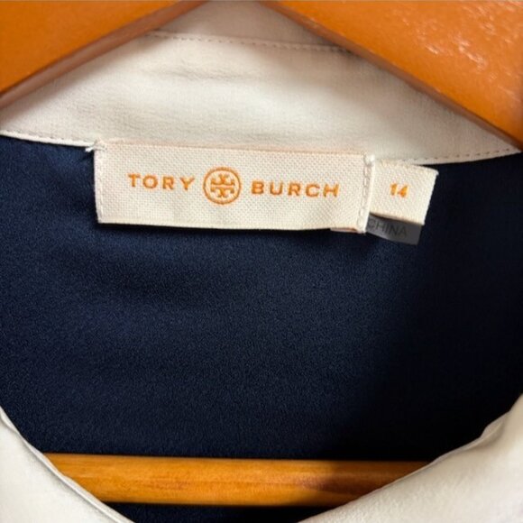 Tory Burch Cora Dress Classic Dot Size 14 Silk Scalloped Kate Middleton Style - Picture 4 of 12